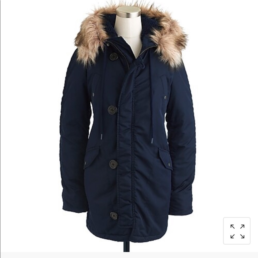 J Crew military parka navy